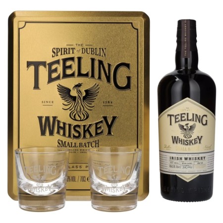 🌾Teeling Whiskey SMALL BATCH Irish Whiskey Rum Cask 46% Vol. 0,7l in Tinbox mit 2 Gläsern | Spirits Village