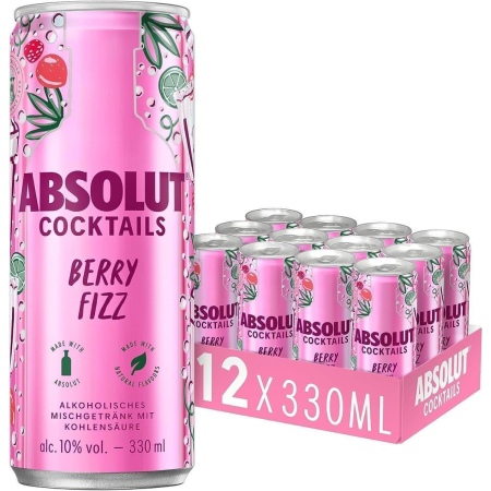 🌾Absolut Cocktails Berry Fizz Dose 10% Vol. 12x0,33l | Spirits Village