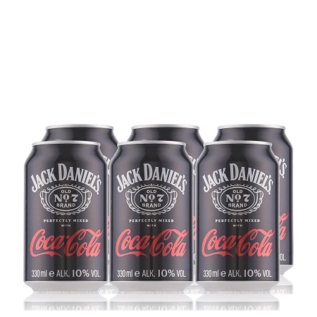 🌾Jack Daniel's Old No. 7 Tennessee Whiskey & Coca Cola Dose 10% Vol. 6x0,33l | Spirits Village