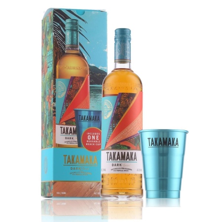 🌾Takamaka Dark Spiced Rum 38% Vol. 0,7l in Geschenkbox mit Beach Cup | Spirits Village