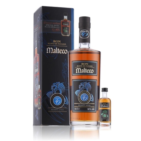 🌾Malteco 10 Years Suave de Panama Rum + 5cl 15 Years Special Pack 40% Vol. 0,75l in Geschenkbox | Spirits Village